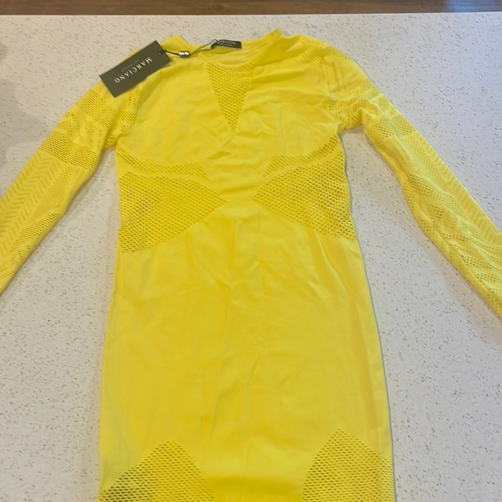 Guess Marciano NWT Yellow Bodycon dress XS